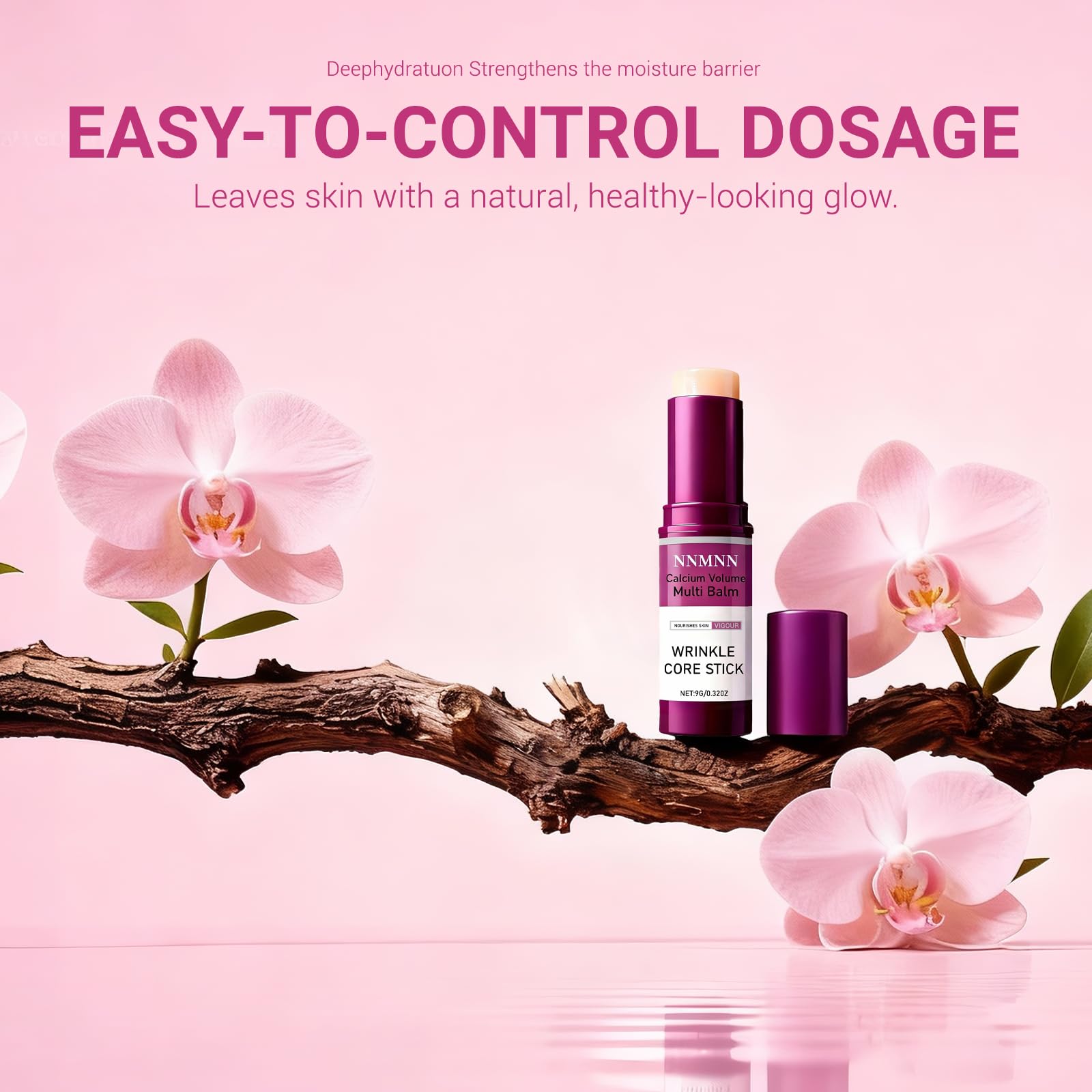 nnmnn Calcium Volume Multi Balm Stick applying around the eye area for moisture.