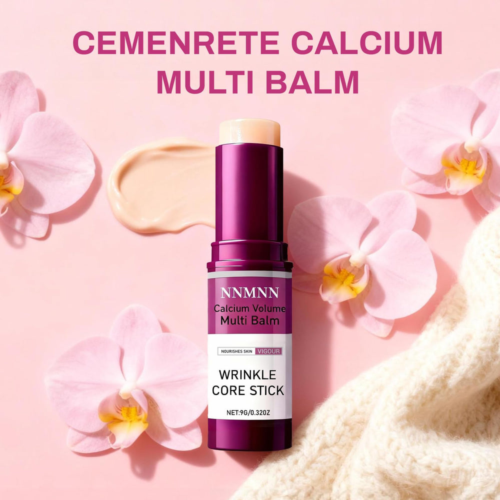 nnmnn Calcium Volume Multi Balm Stick applying on the face for hydration.