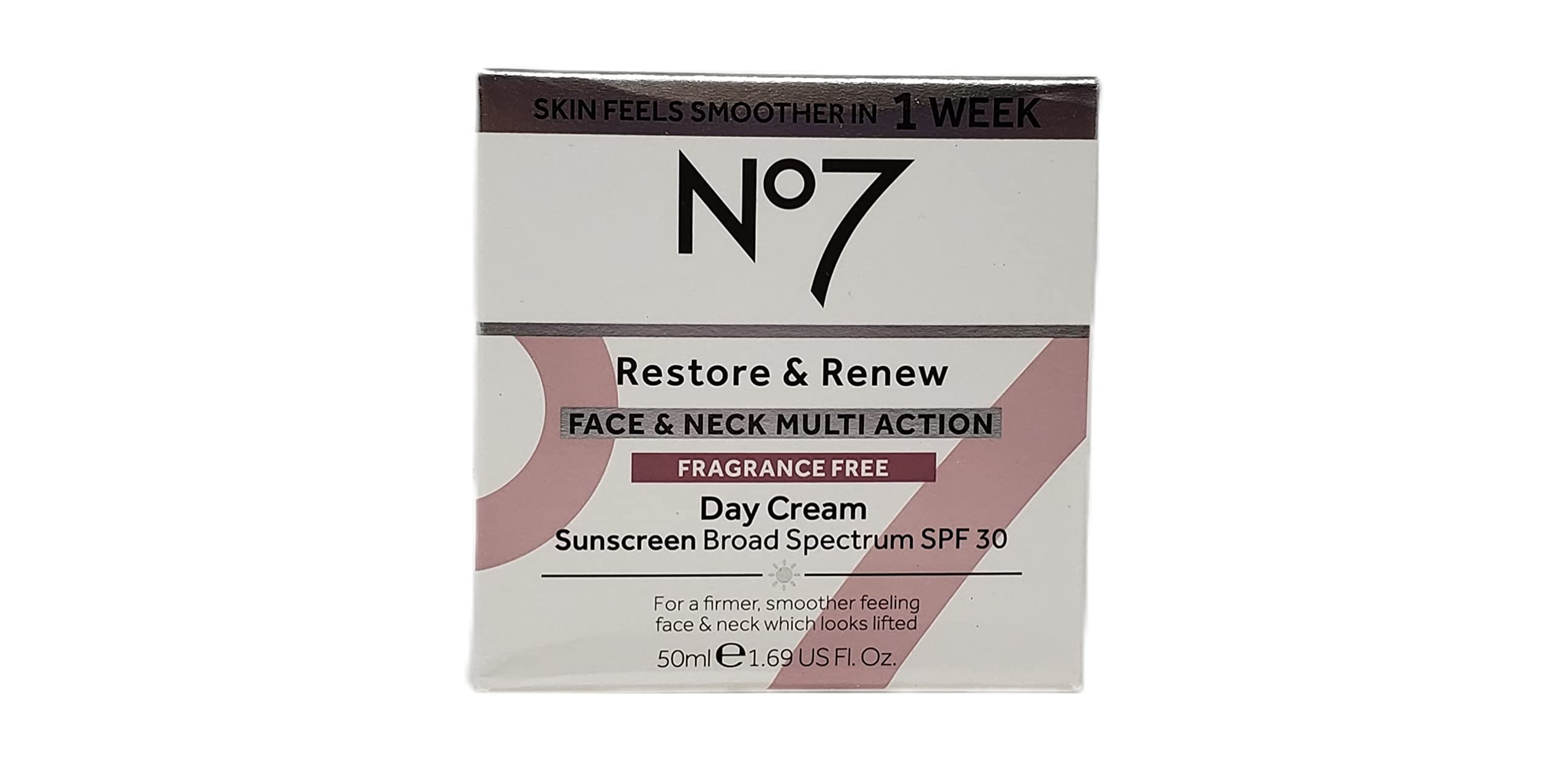 No. 7 Restore and Renew night cream jar for firmer, smoother skin by night.