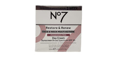 No. 7 Restore and Renew night cream jar for firmer, smoother skin by night.
