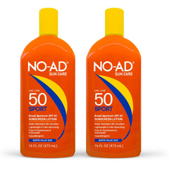 NO-AD SPF 50 Sport sunscreen bottle, 16oz, ideal for family sun protection.