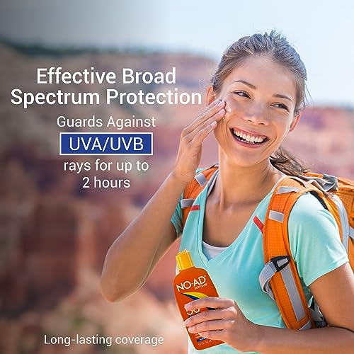 NO-AD sunscreen with Vitamin E and Aloe for moisturized skin.