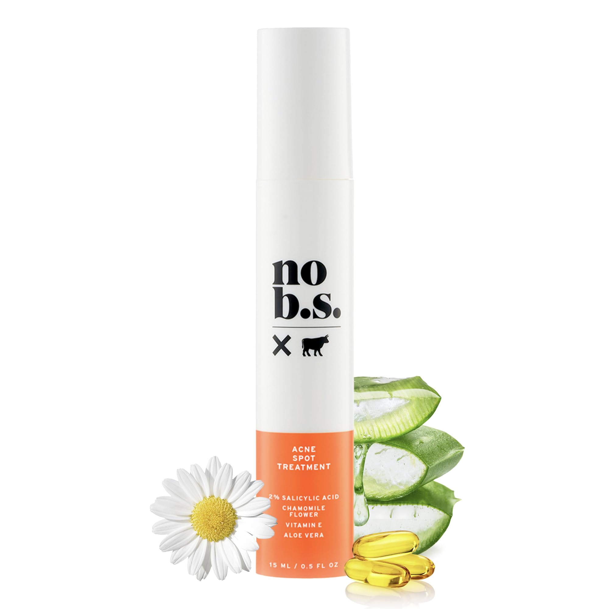 No Bad Stuff acne spot treatment bottle shown for fast-acting blemish control on skin