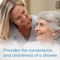 No-Rinse body wash application image suggests easy rinseless use.