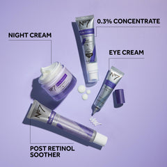 Close-up of pores appearing refined with No7 retinol serum.