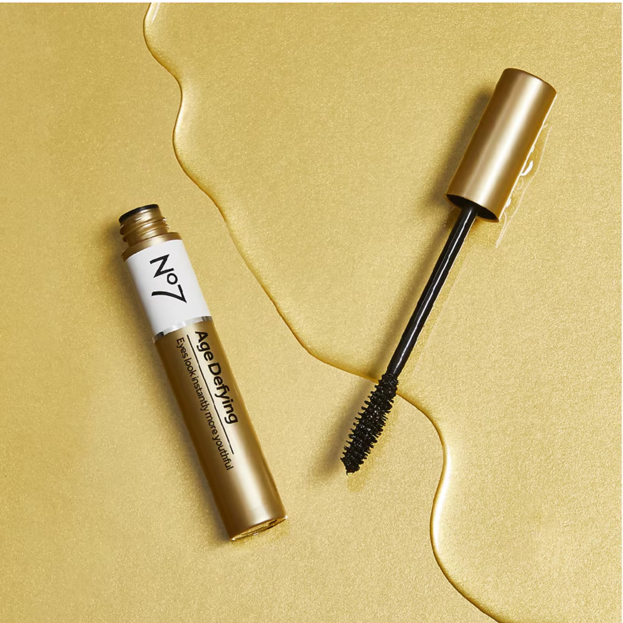 No7 Age Defying Eye Mascara wand application demo for lifted, curled lashes