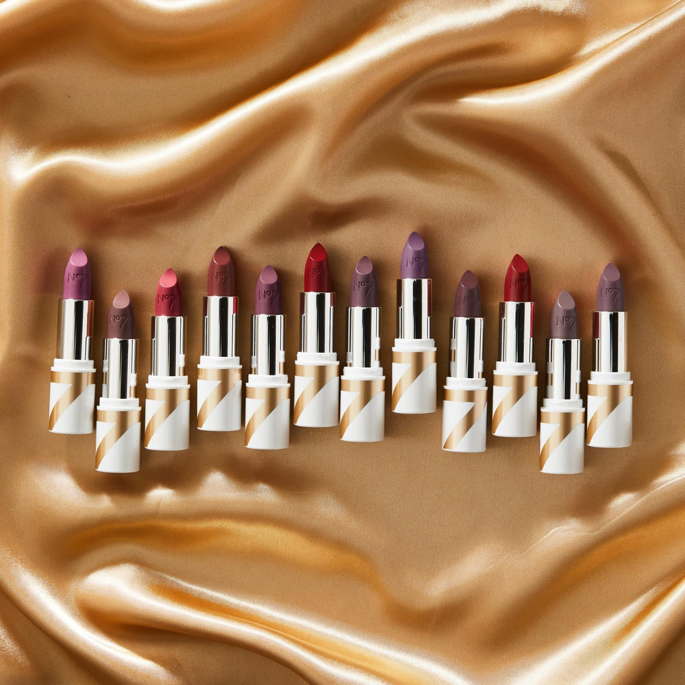 No7 Age Defying Lipstick Soft Cherry packaging communicates premium anti-dry attributes for daily wear