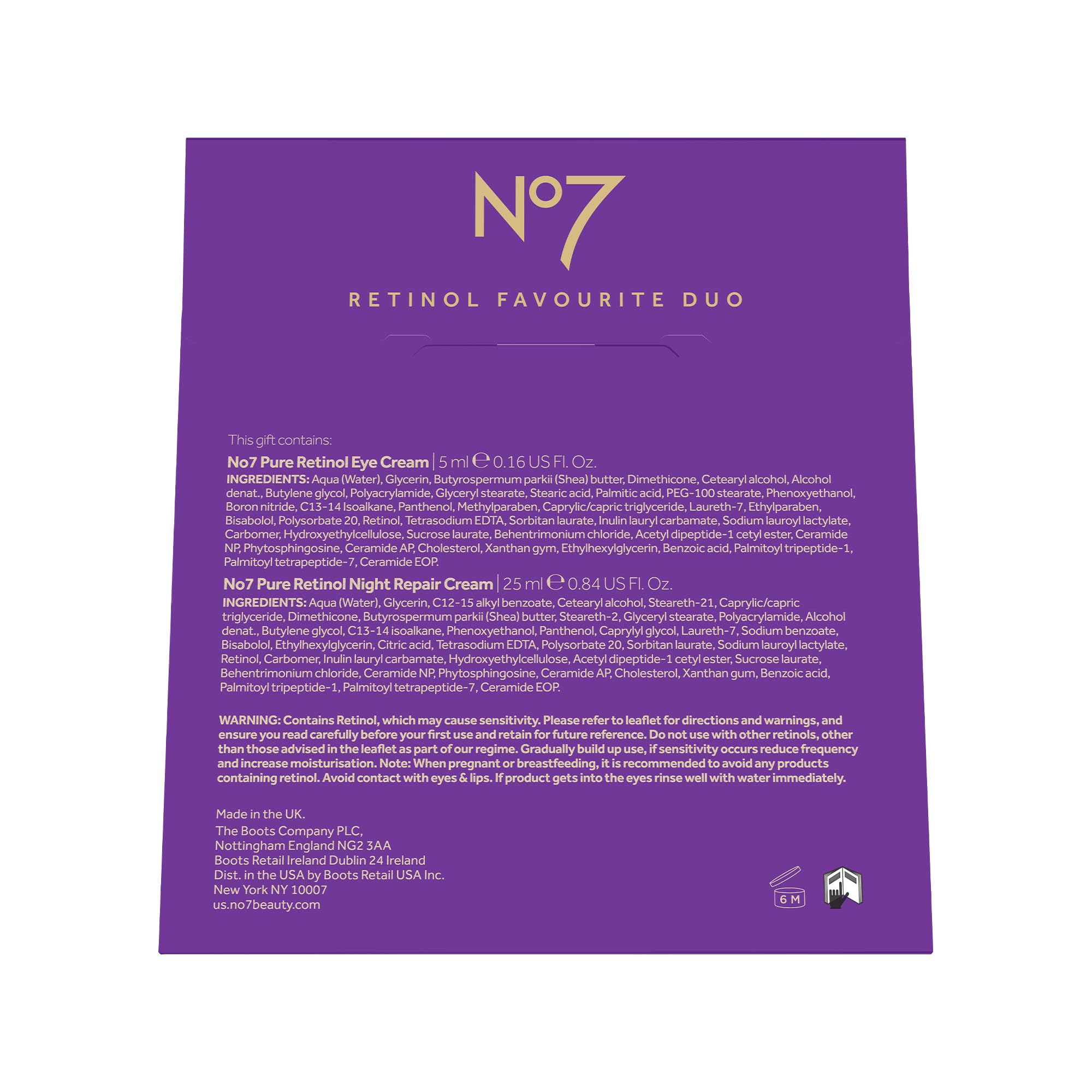 No7 anti aging skincare duo, pairing night restoration with eye rejuvenation.