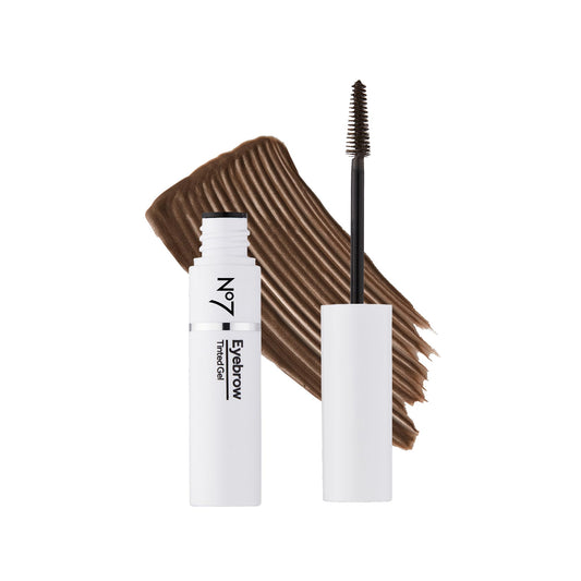 No7 Beautiful Eyebrows Gel in Brown bottle adds natural tint to brows.