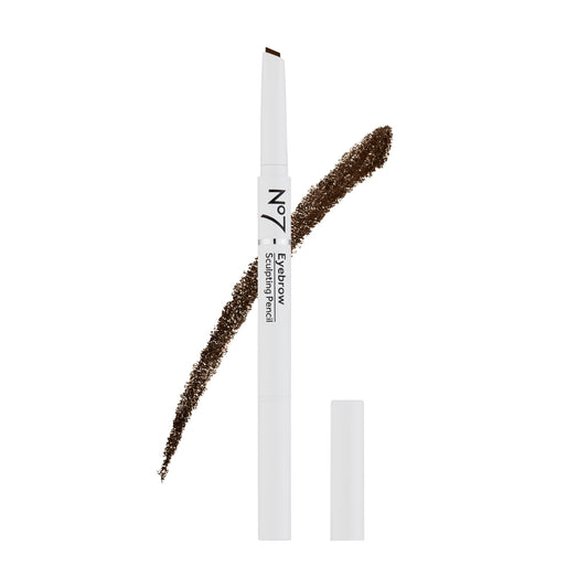 No7 Beautiful Eyebrows Sculpting Pencil angled-tip close-up for precise brow definition.