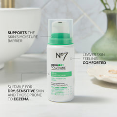 Application on face and neck showing gentle hydration with No7 Derm Solutions