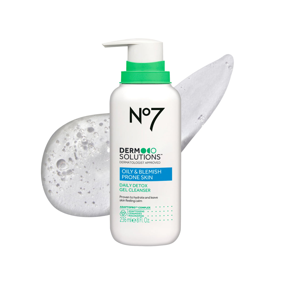 No7 Derm Solutions Daily Detox bottle showing gentle cleanser for sensitive skin