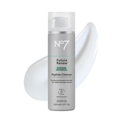 No7 Future Renew Cleanser bottle front shows hydrating peptide formula for daily cleansing.