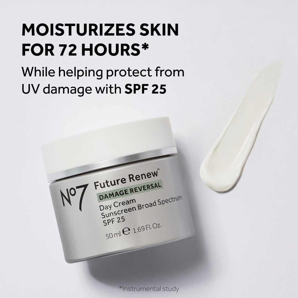 No7 Future Renew texture swatch highlights lightweight, non-greasy hydration for dry skin