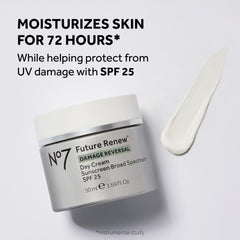 No7 Future Renew texture swatch highlights lightweight, non-greasy hydration for dry skin