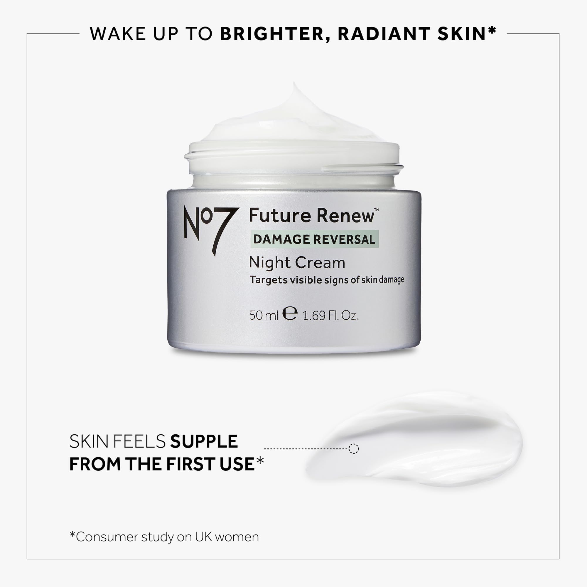 No7 Future Renew display emphasizes firming feel and radiant dry-skin care