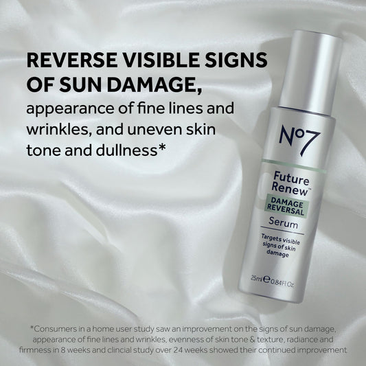 No7 Future Renew serum dropper close-up showing convenient application