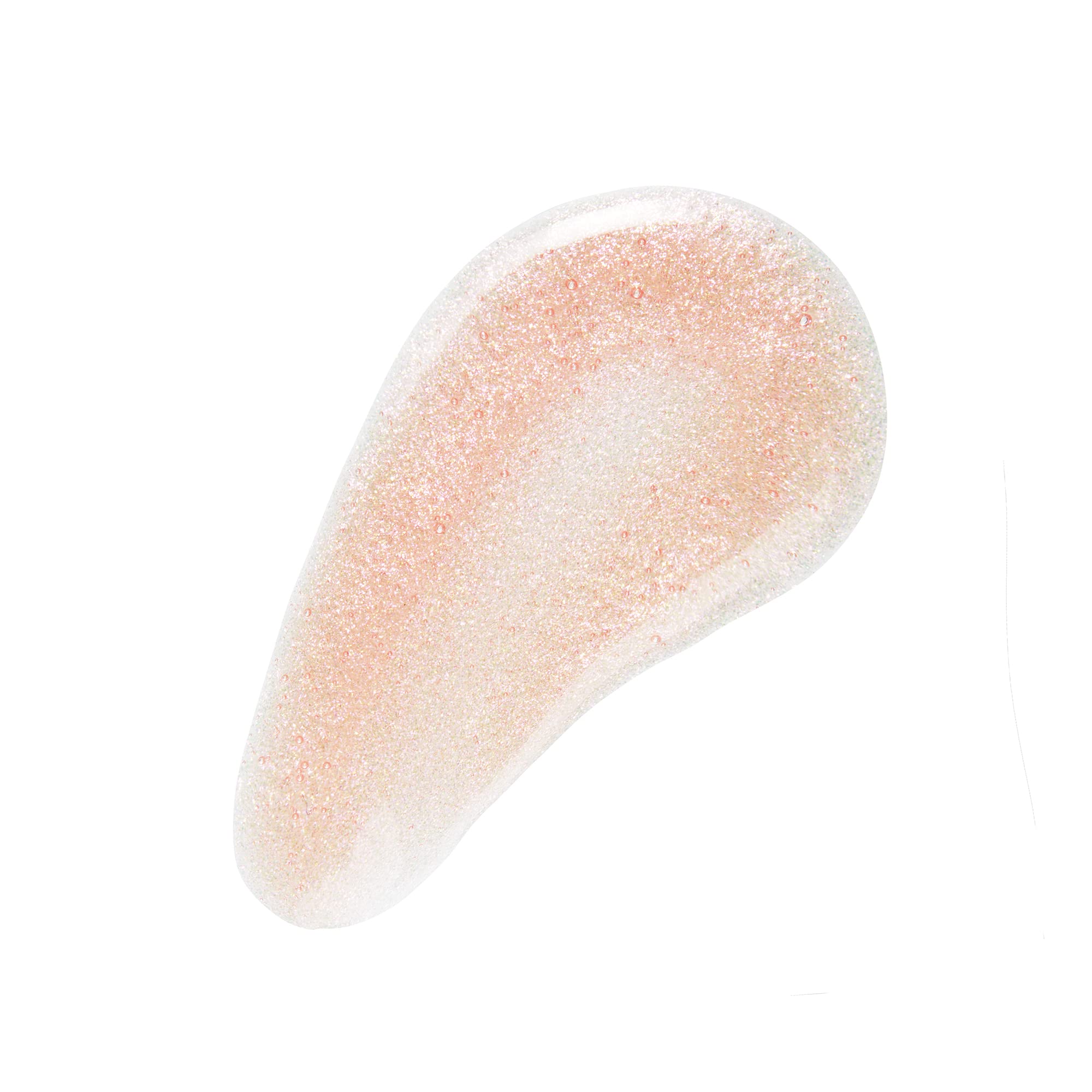 Swatch of No7 Sparkling Rose lip gloss on lips with lasting moisture