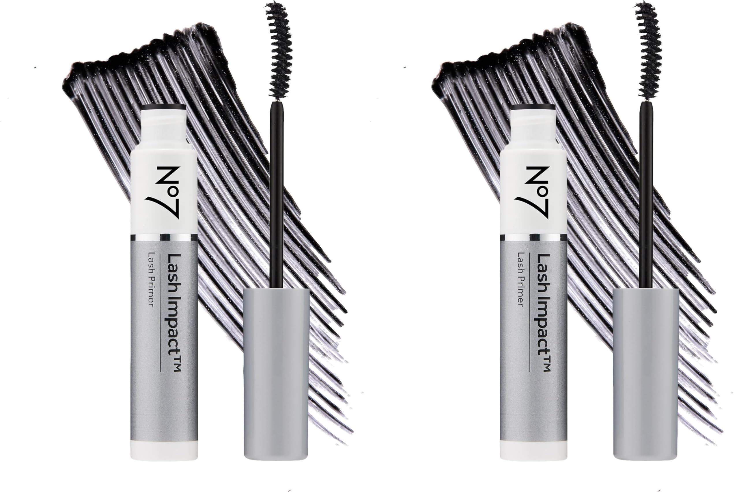 No7 Lash Impact Primer closeup of curved wand for even coating.
