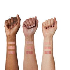 Swatch of No7 Lip & Cheek Tint on skin showing buildable color
