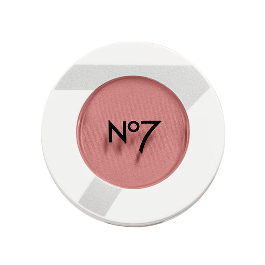 No7 Matte Powder Blush Pomegranate packshot showing compact packaging for easy color on the go