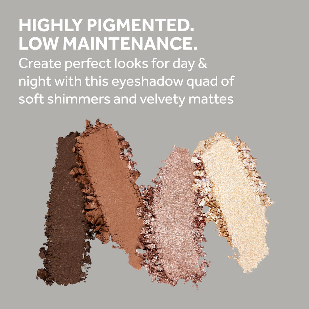 Close-up of No7 Pro Artist Eyeshadow textures: matte and shimmer blends.