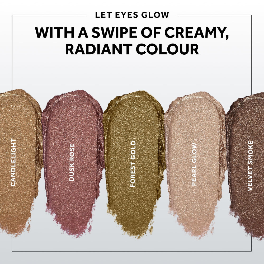 No7 Pro Artist Gilded Glimmer Cream Eyeshadow angled-light glow on lids