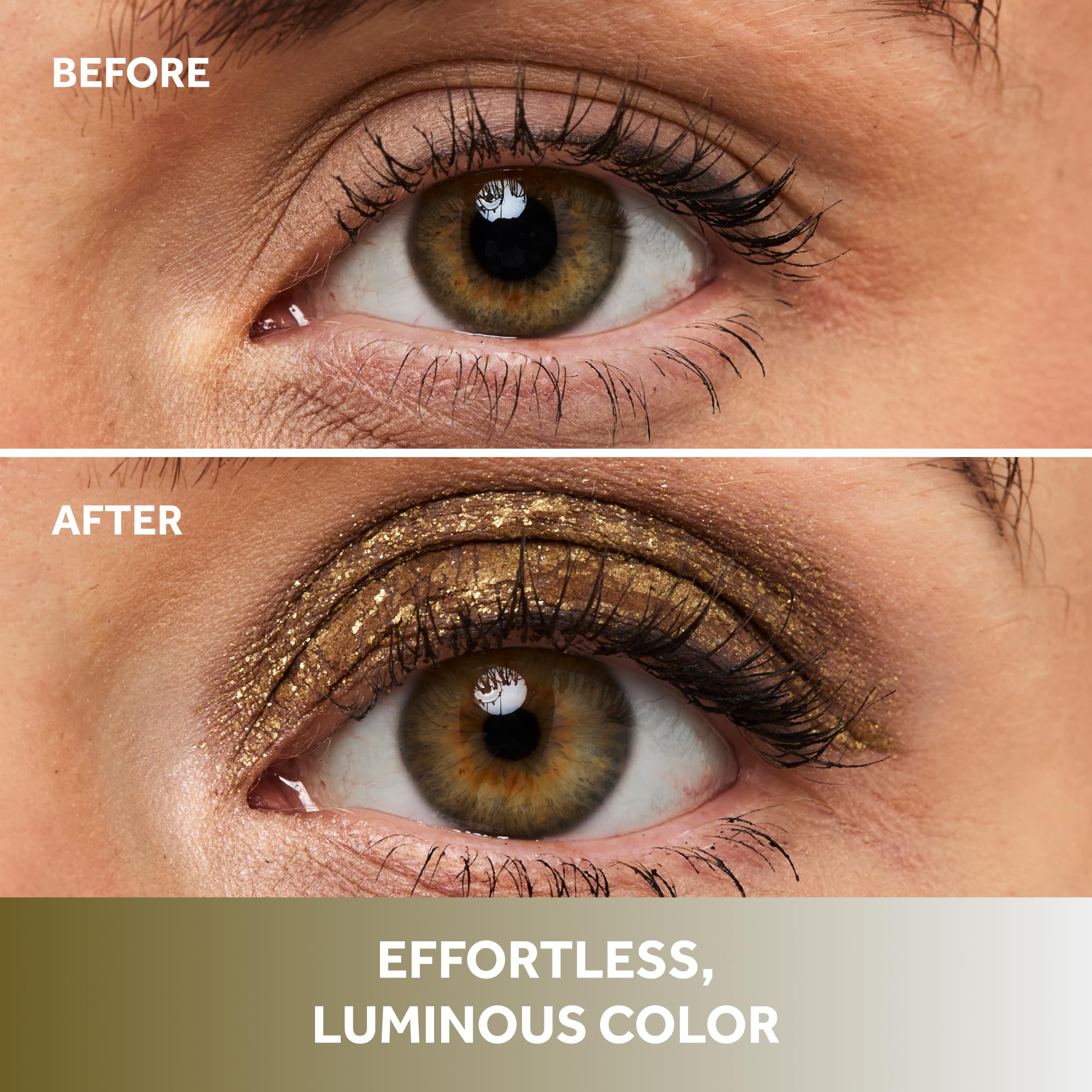 No7 Pro Artist Gilded Glimmer Cream Eyeshadow on eyelid delivers smooth one-swipe color