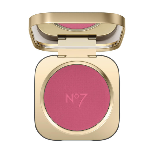 No7 Pro Artist Luxe Powder Blush on apples of cheeks for natural glow