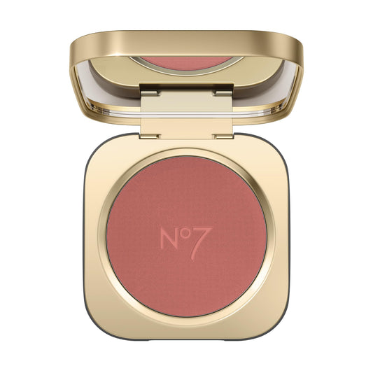 No7 Pro Artist Luxe Powder Blush rose compact close-up showing natural flush