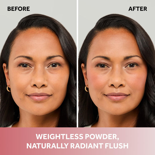 No7 Luxe blush texture demonstrates soft-focus finish for subtler glow