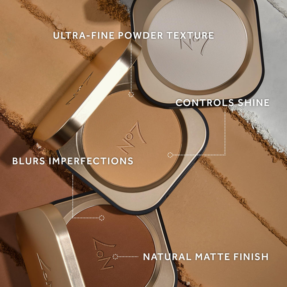 No7 Pro Artist powder showing matte finish for natural look on the skin.