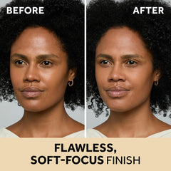 No7 Pro Artist powder being applied with a brush for soft-focus blur.