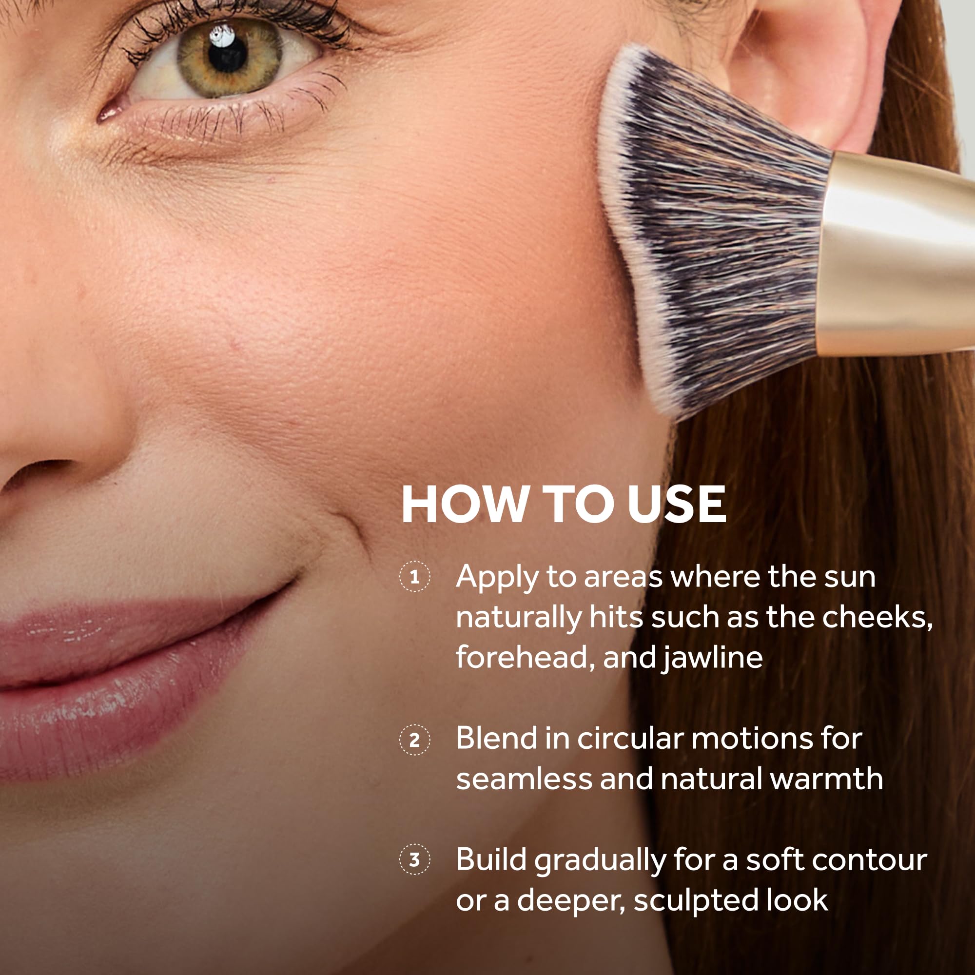 No7 Soft Glow bronzer compact open lid shows easy application with brush.