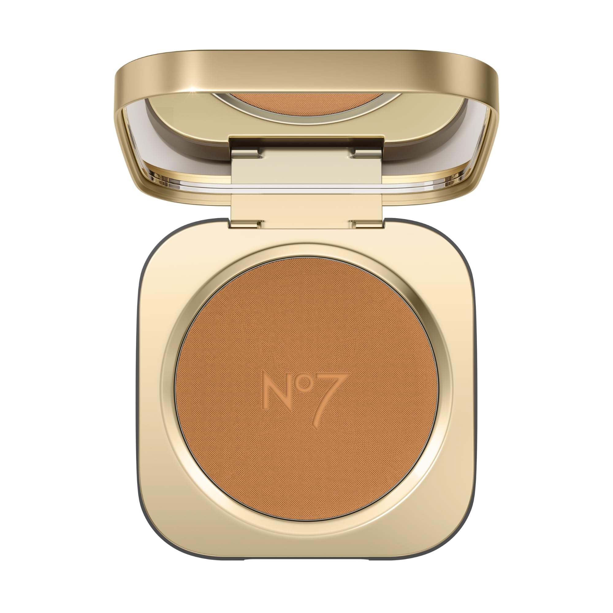 No7 Pro Artist Soft Glow Bronzer Powder packaging closeup for on-the-go warmth.