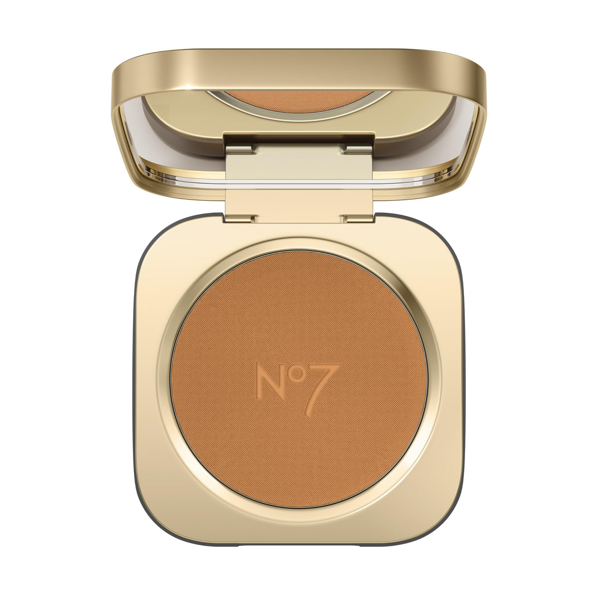 No7 Pro Artist Soft Glow Bronzer Powder packaging closeup for on-the-go warmth.