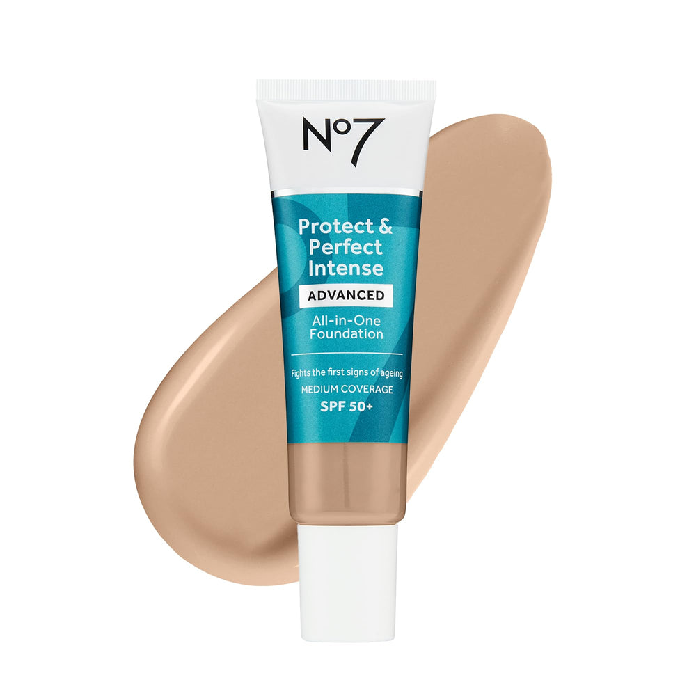No7 Protect & Perfect foundation Cool Ivory bottle with hydration and pore blur