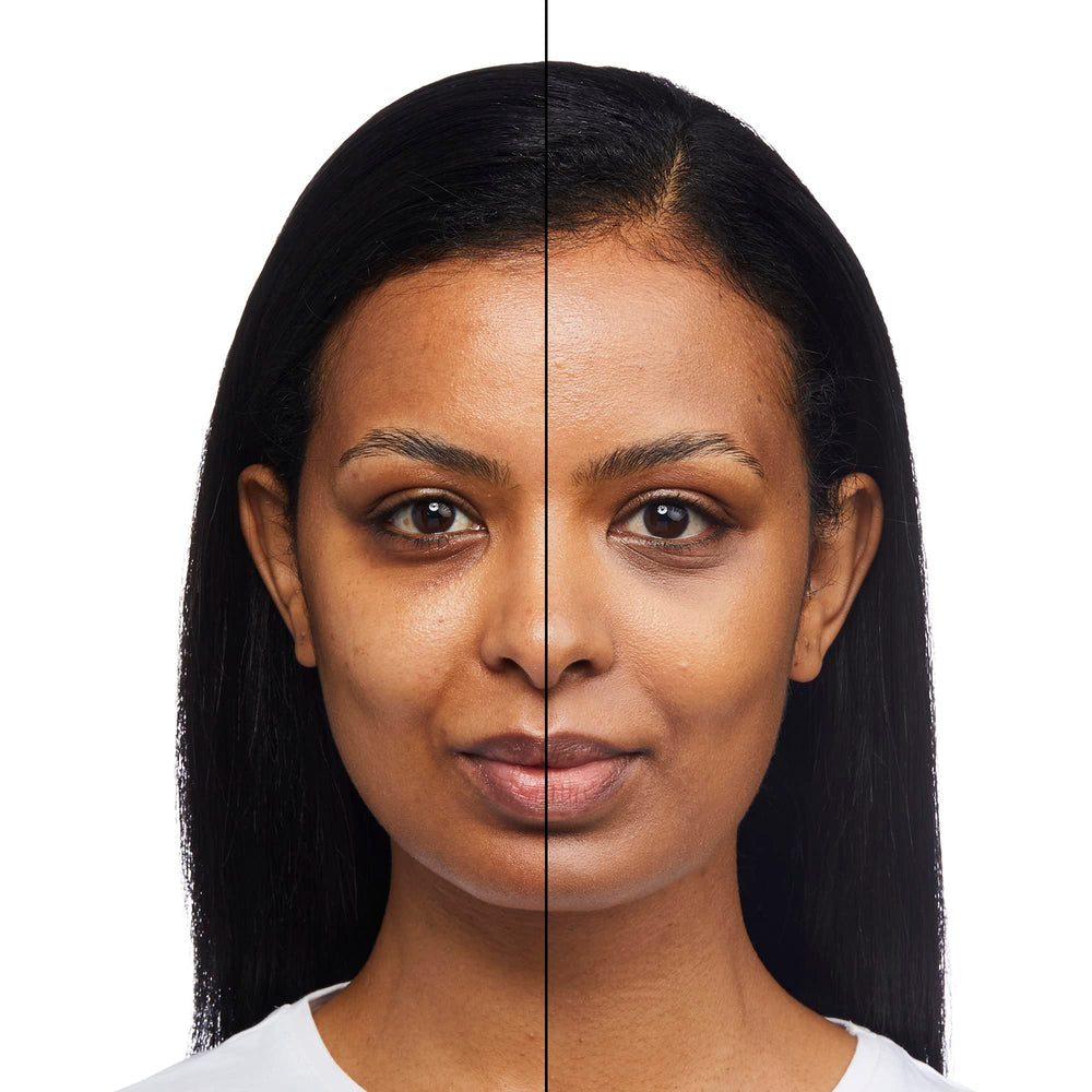 No7 Protect & Perfect Foundation Deep Honey finished look with even skin tone and subtle blur.