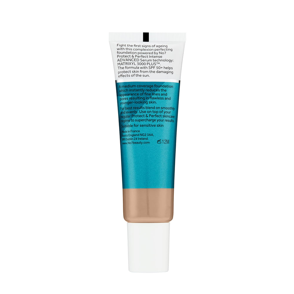 No7 Protect & Perfect foundation shade swatches in twelve tones