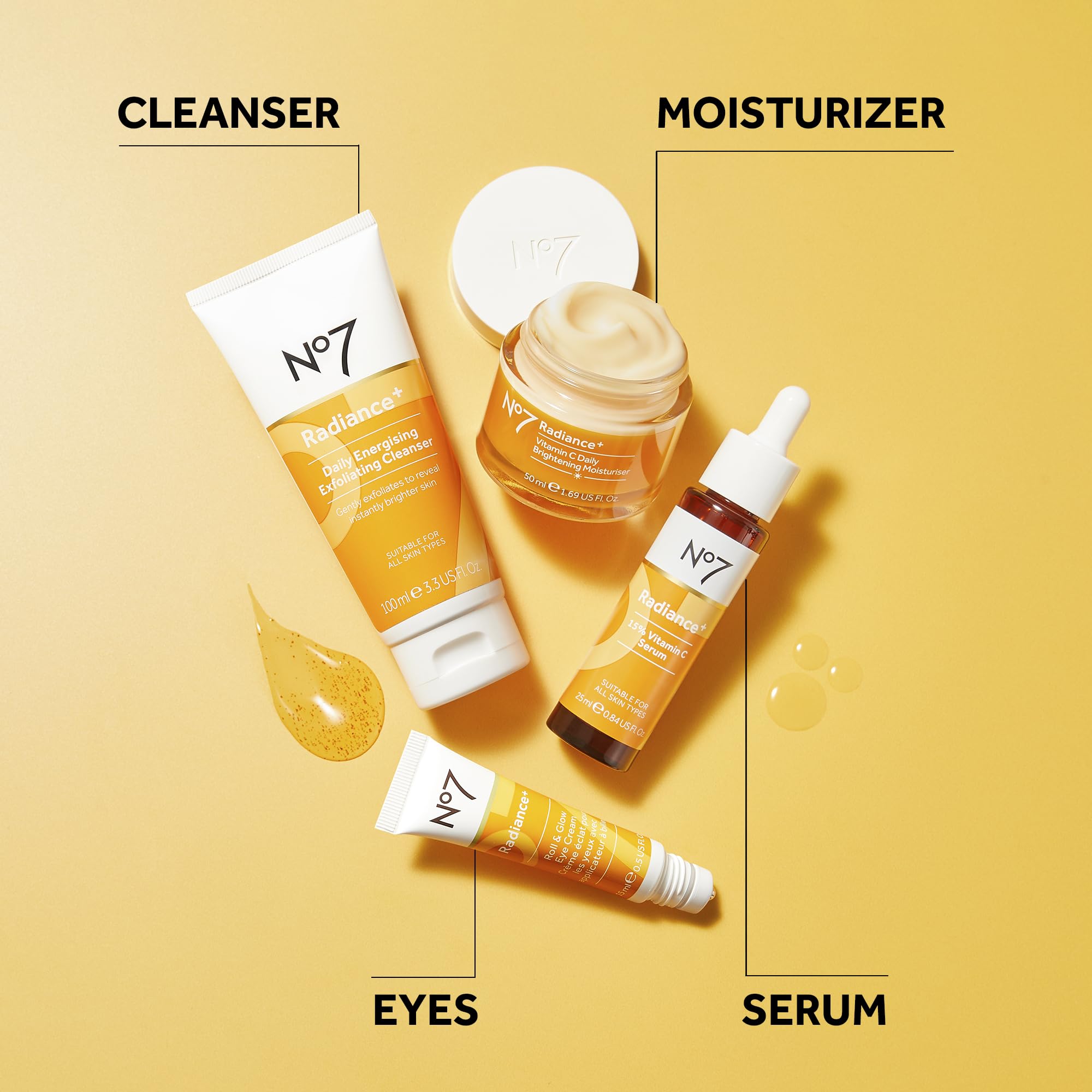 No7 Radiance+ refreshing roll-on application for daily use