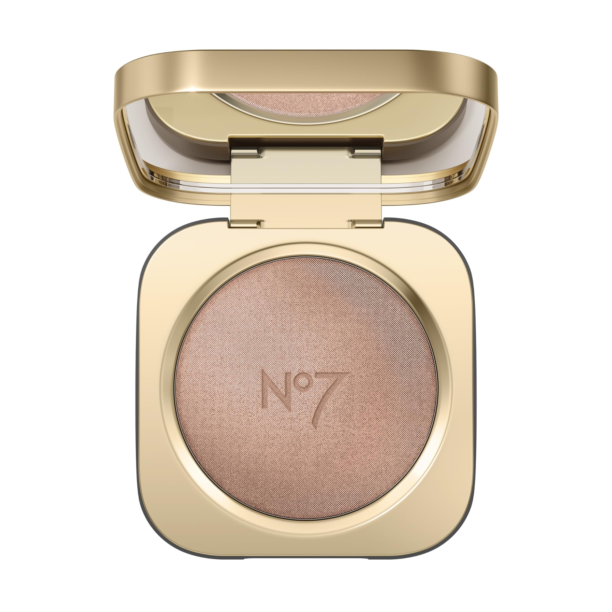 No7 Radiant Glow Highlighter Bronze Silk pack shot showing silky texture for luminous makeup