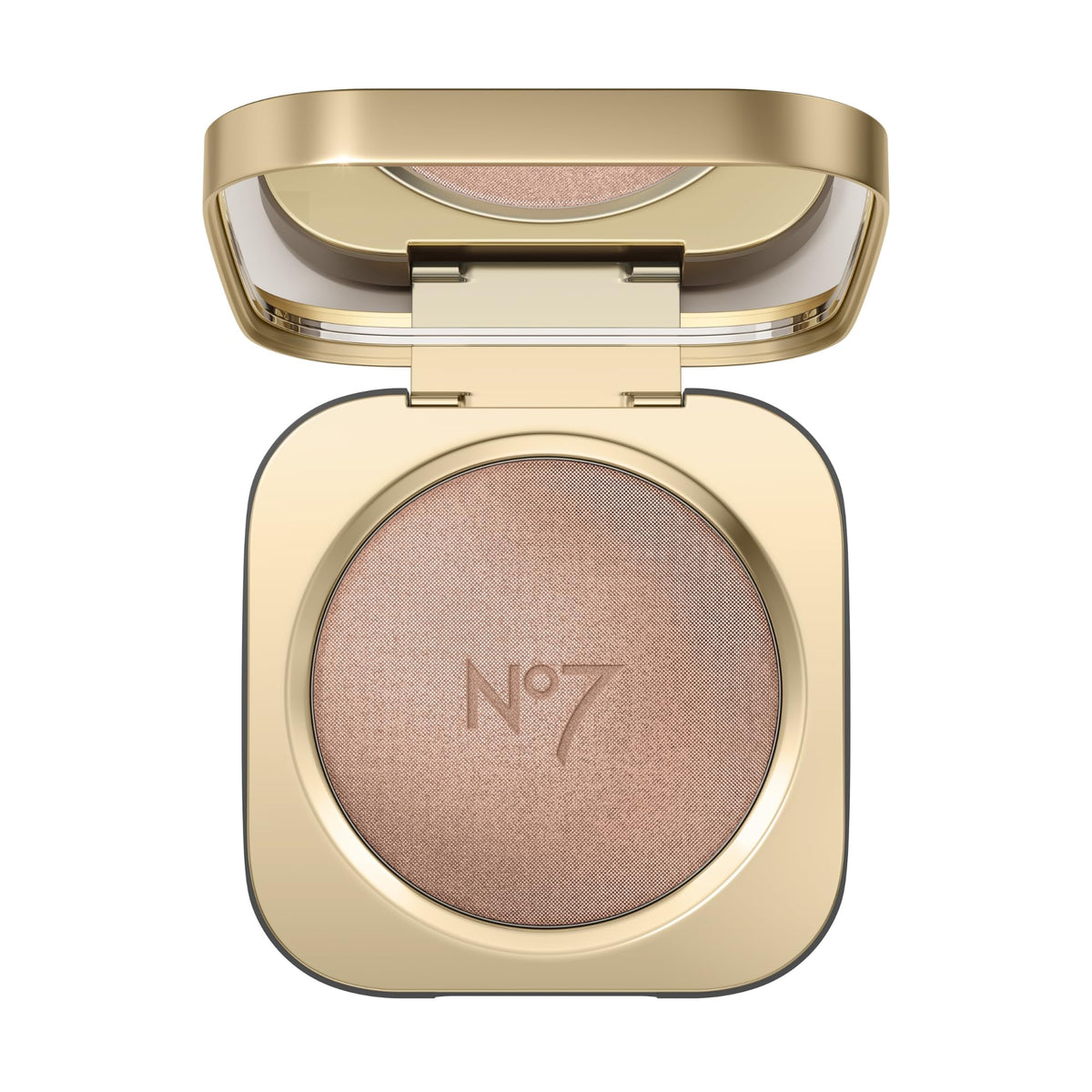 No7 Radiant Glow Highlighter Bronze Silk pack shot showing silky texture for luminous makeup