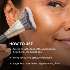 No7 Radiant Glow Highlighter on brow bone for natural lift.