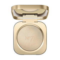 No7 Radiant Glow Highlighter packaging close-up, silky dewy finish for luminous skin.