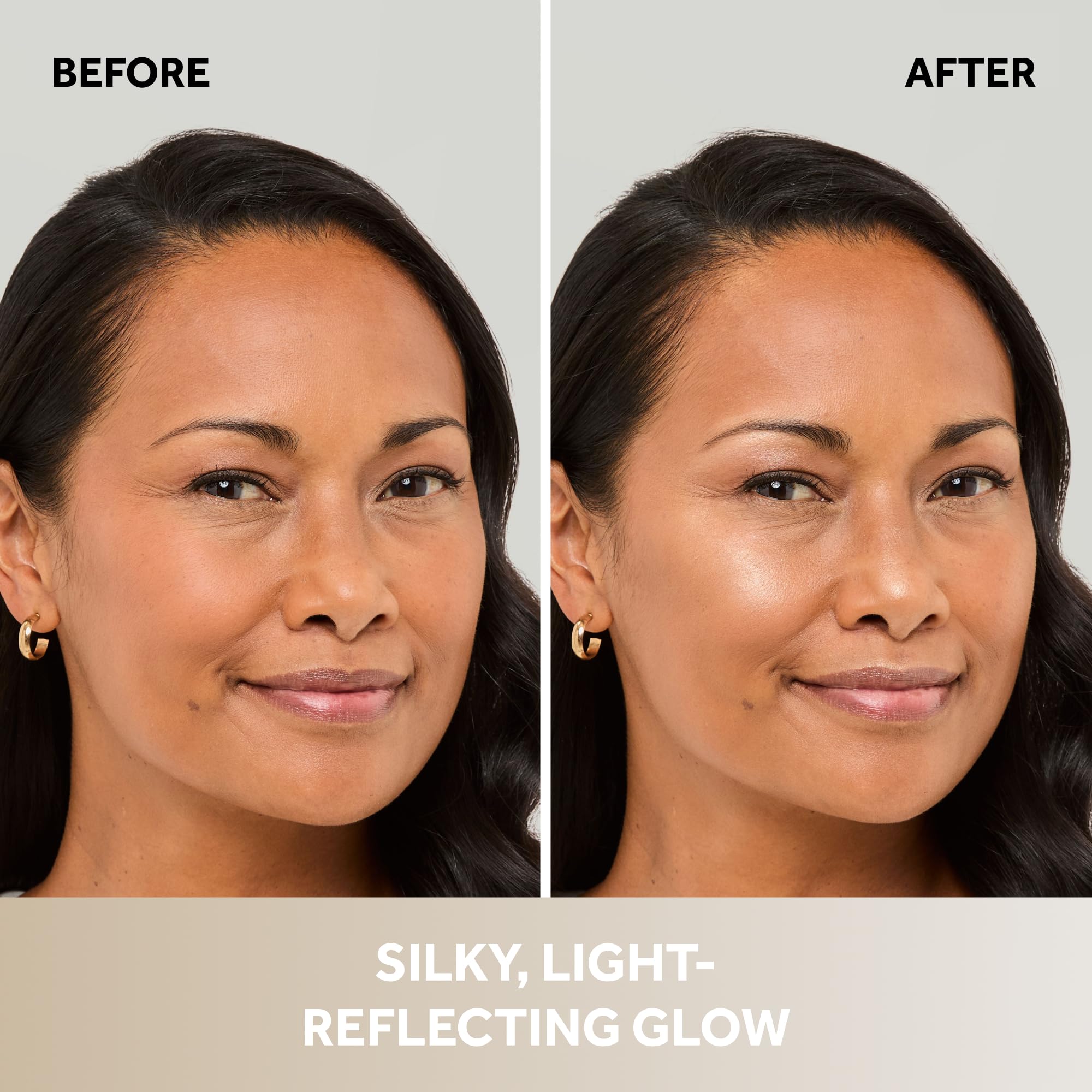 No7 Gold Silk shade swatch on cheekbone for subtle radiance.