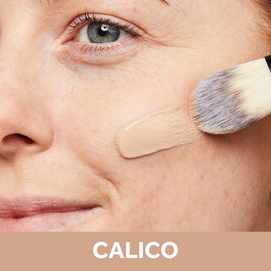 Swatches of No7 Restore & Renew Foundation Calico demonstrating shade range.