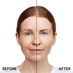 Close-up of skin after No7 foundation reveals smoother texture and even tone.