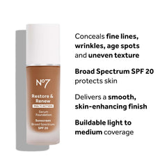 No7 Restore & Renew foundation texture shows buildable coverage.