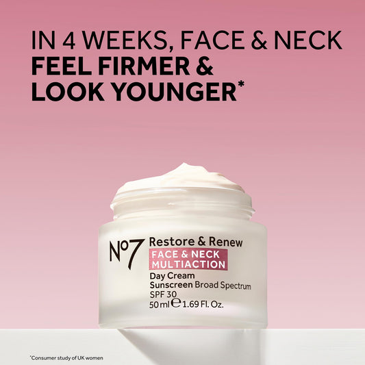 No7 cream being applied to the neck for firmness.
