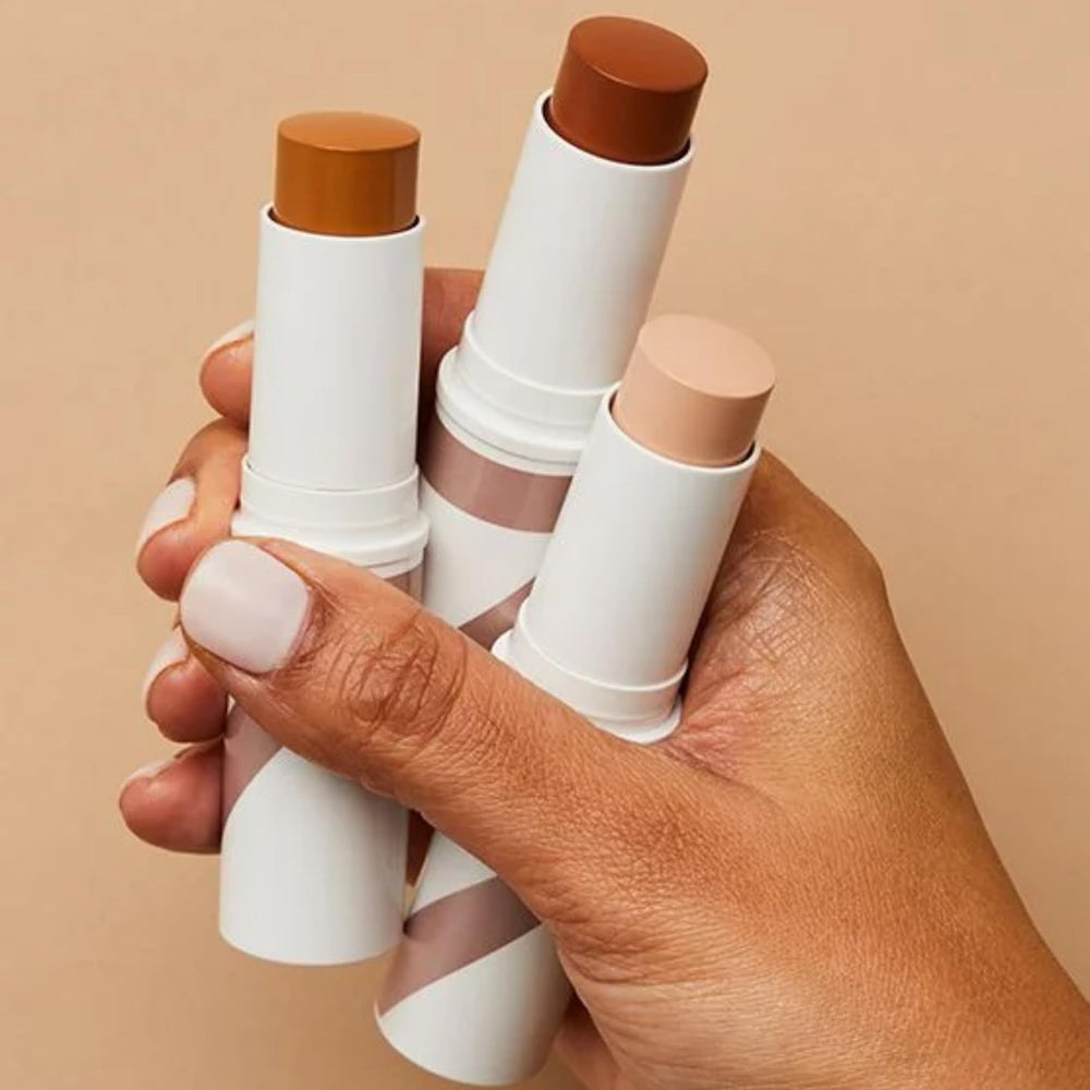 No7 Stay Perfect Foundation Stick with squalane provides hydration for a dewy finish.